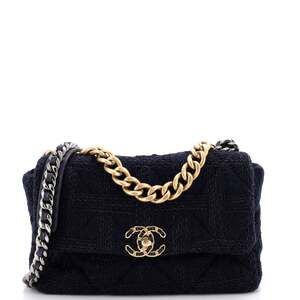 Chanel 19 Flap Bag Quilted Tweed Large #258293C45B
